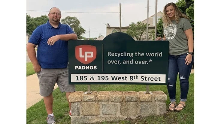 2019 PSI Chapter scholarship recipient Madison Nyhuis, right, is the daughter of Scott Nyhuis, left, account coordinator at Padnos. 