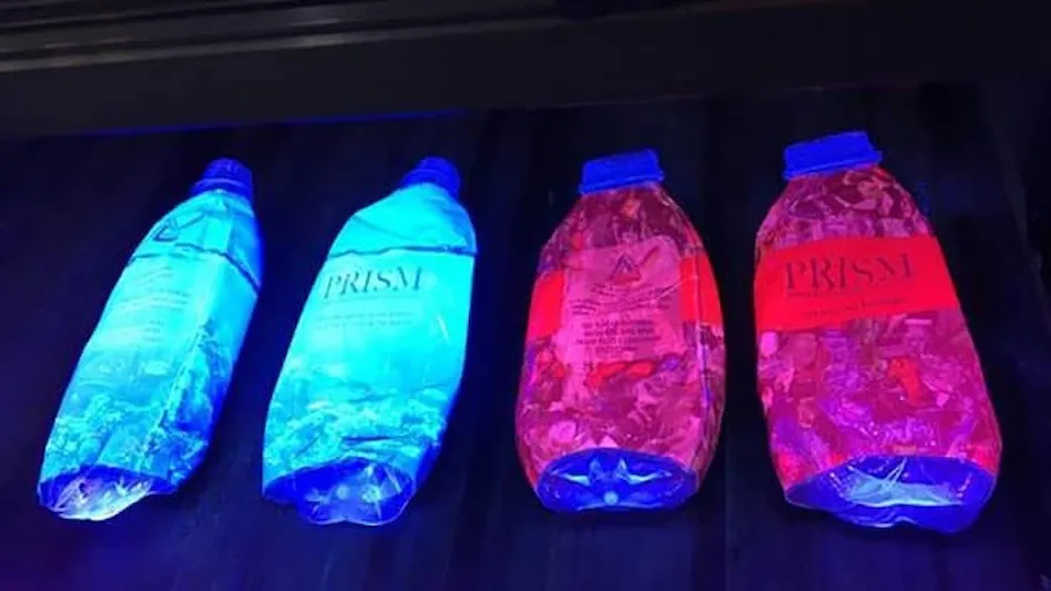 bottles with prism label