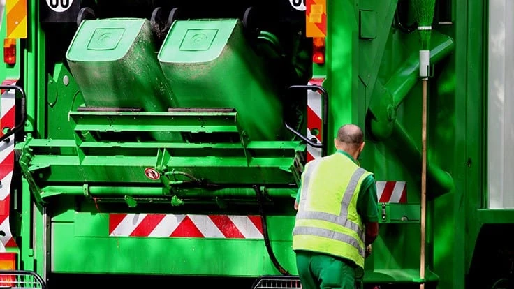 Recycling truck and container