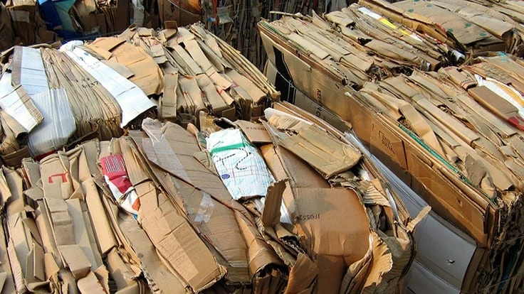 Baled cardboard