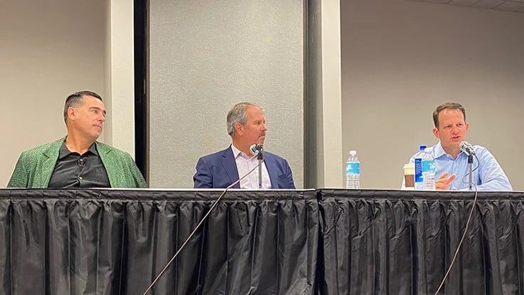 From left: Rob Michalik, managing partner at Kinderhook Industries; Joe Cassin, VP of business development at Waste Management; and Mike Teplitsky, partner at Wynnchurch Capital.