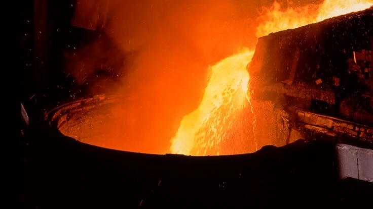 hot steel pouring