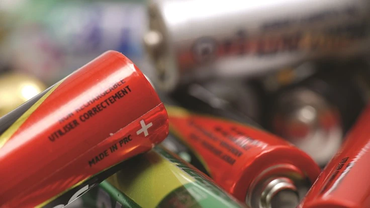 alkaline batteries piled up