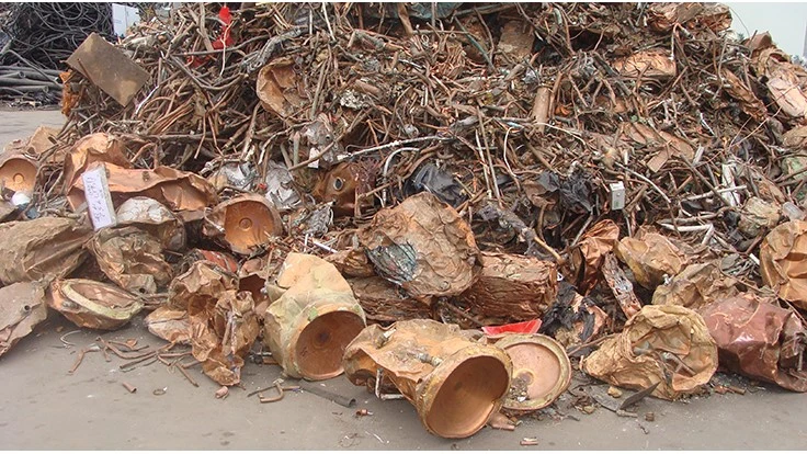 copper scrap pile