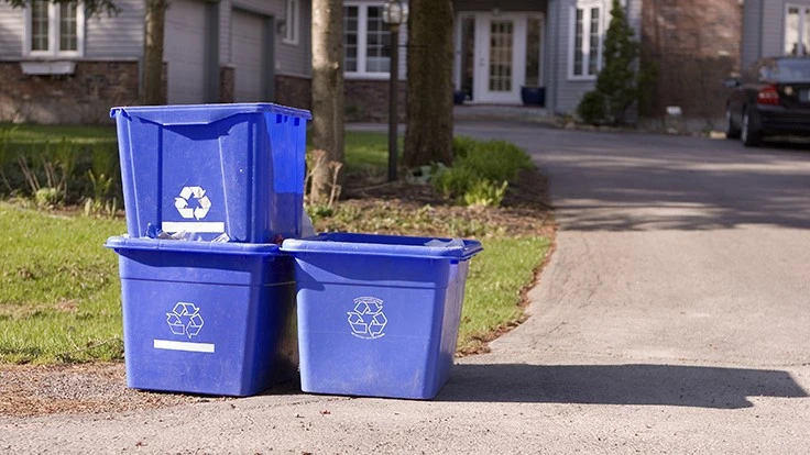 recycling bins