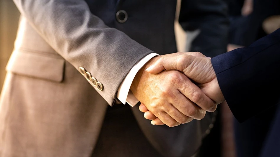 Two men shaking hands