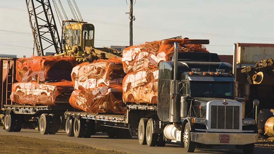 flat bed truck with auto hulks