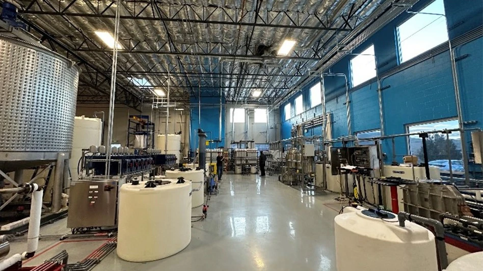 A look at machinery inside the new Aqua Metals lithium-ion battery recycling facility located in McCarran, Nevada at the company's Innovation Center