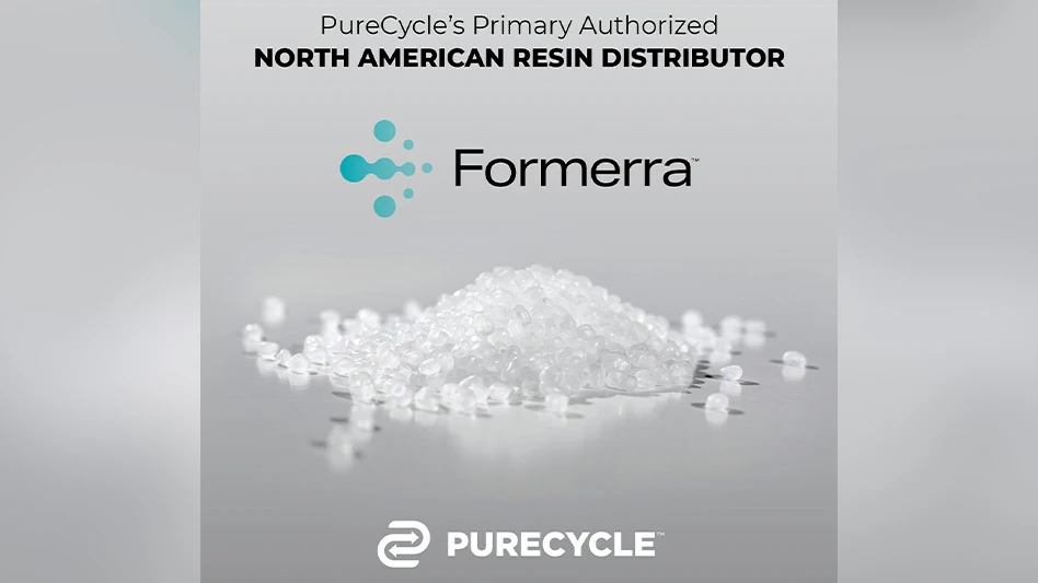 A close-up of PureCycle's recycled polyproylene resin