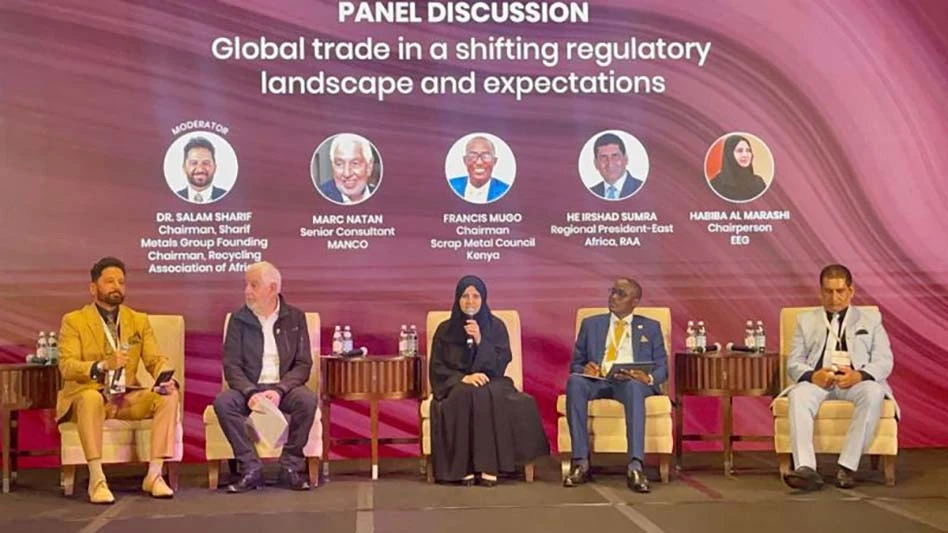 Panelists disucssing global trade in a shifting regulatory landscape