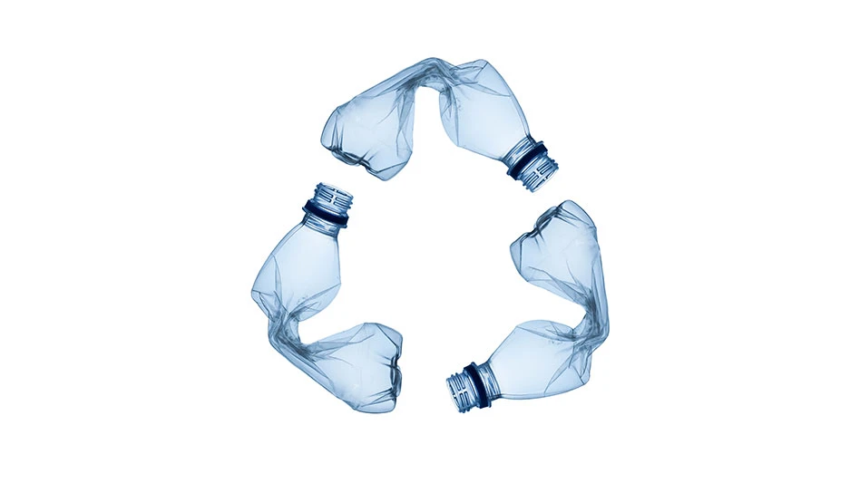 Plastic water bottles recycling symbol