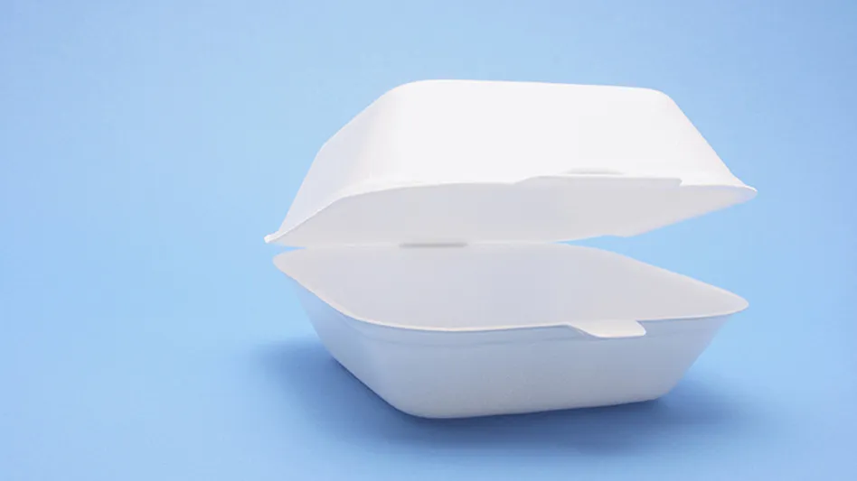 Polystyrene foam food container
