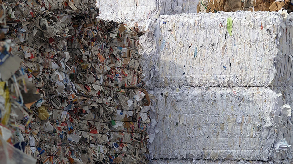 bales of recycled paper