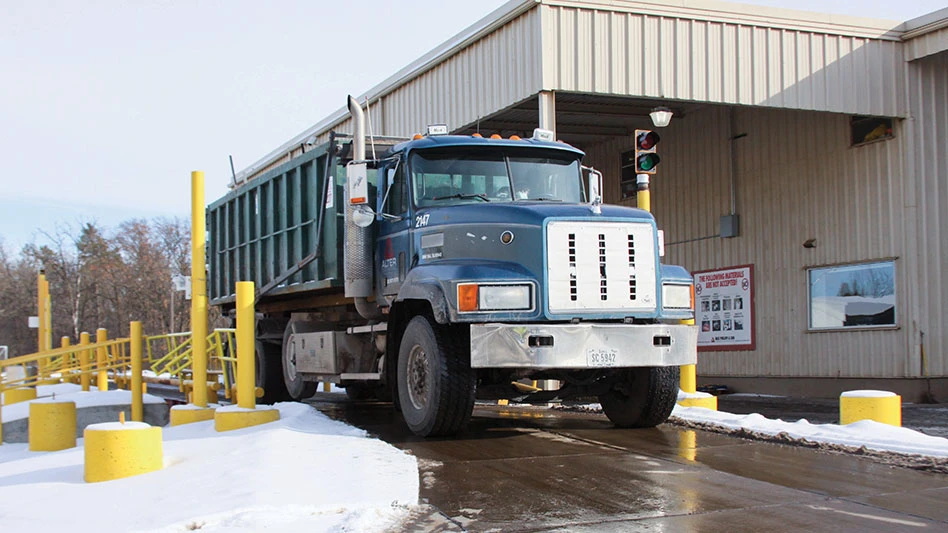 truck being weighed