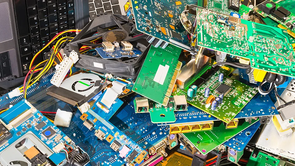 discarded electronics parts