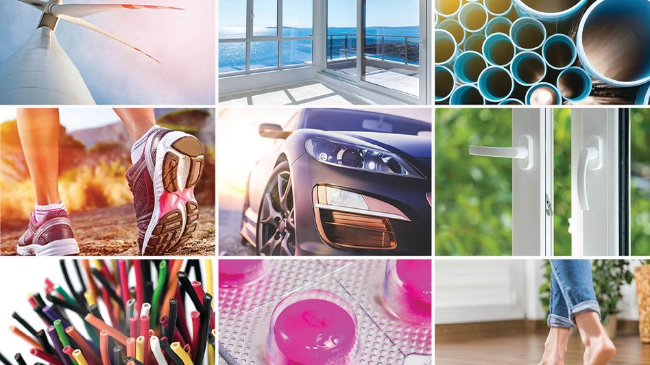 A series of photos highlighting products Ineos Inovyn's new PVC products can be used for.