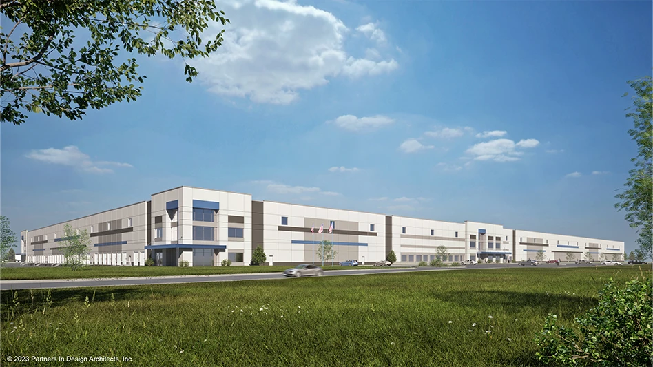 a rendering of westrock's planned corrugated box plant in wisconsin