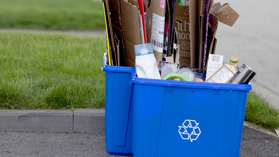 blue box residential recycling