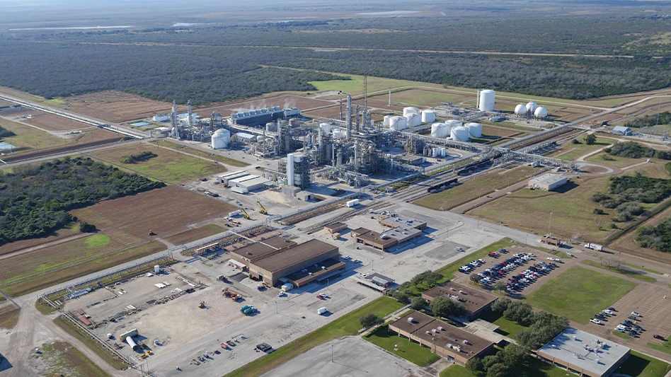 An overhead view of Ineos Nitriles' Port Lavaca, Texas, facility.