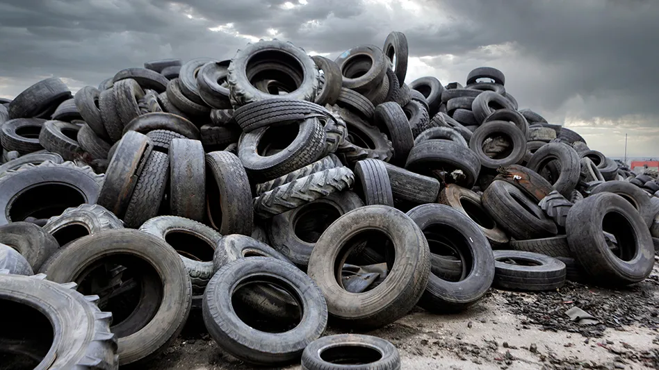 pile of scrap tires