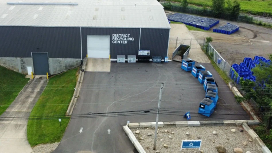 aerial view of a recycling facility in allegheny county