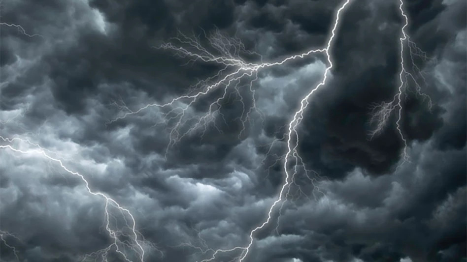 lightening and storm clouds