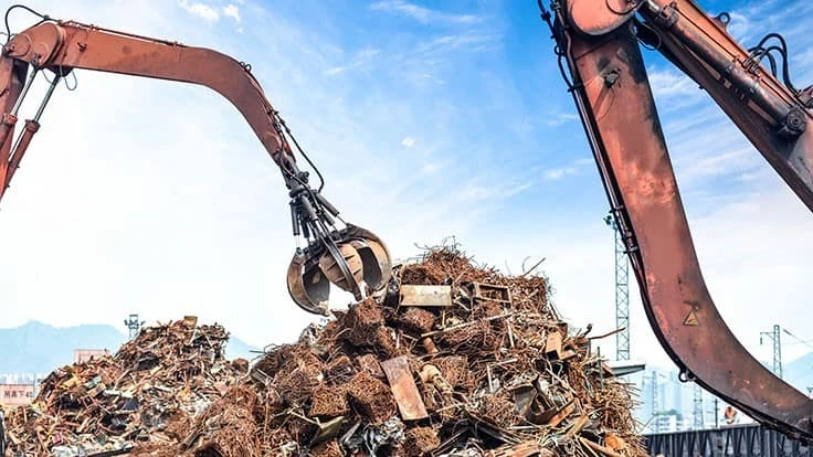 Ferrous scrap and mobile equipment